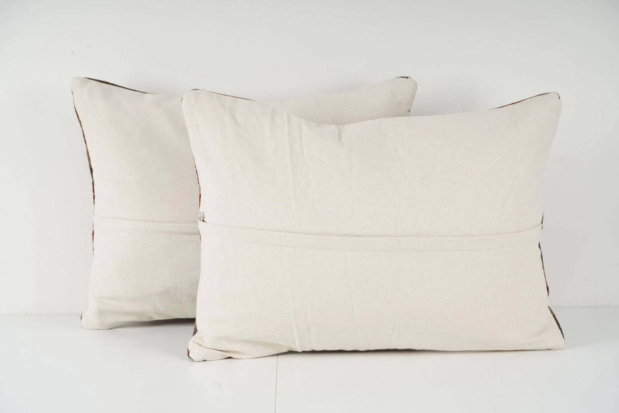 Set of 2 vintage kilim cushion covers 46x61 cm