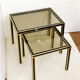 Paire de tables gigognes noir & or 1970'