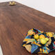 Brutalist farmhouse table in solid oak, 270 cm, 1920s.