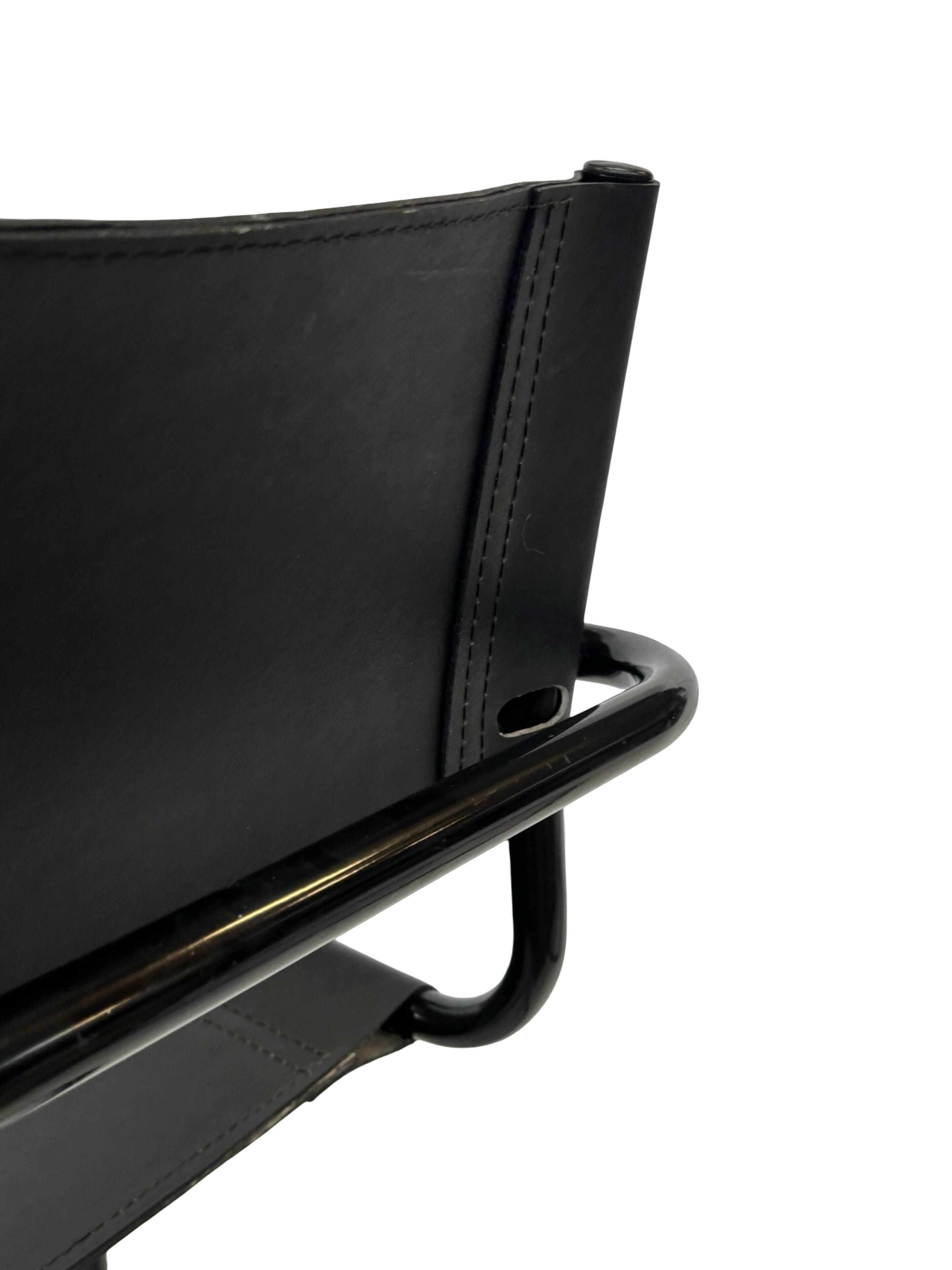 Set of 4 Bauhaus cantilever chairs in black imitation leather design