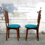 Lot of 6 vintage chairs turquoise