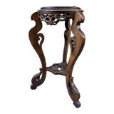 Colonial style pedestal table Indochina Asia vintage 1930s carved wood