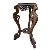 Colonial style pedestal table Indochina Asia vintage 1930s carved wood