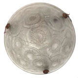 Art Deco pendant lamp, pressed glass basin, molded