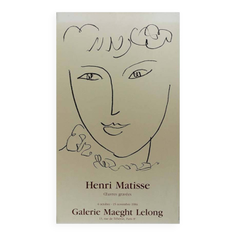 Affiche de 1984 d'Henri Matisse pour l'exposition "Oeuvres gravées" à la Galerie Maeght Lelong