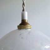 Speckled white opaline globe walker