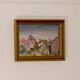 Huile sur panneau suédoise originale du milieu du siècle « Visby City » par ER.OLSSON