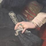 Large oil painting on canvas, portrait of a lady, signed and dated 1913