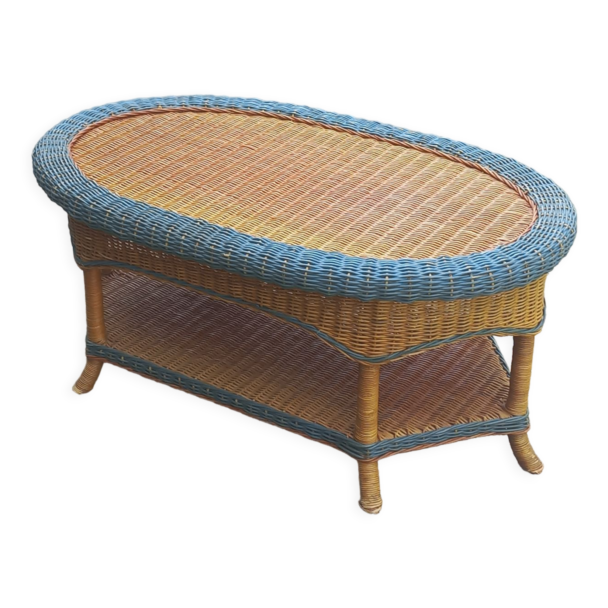 Two-tone rattan coffee table