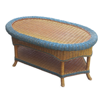 Two-tone rattan coffee table