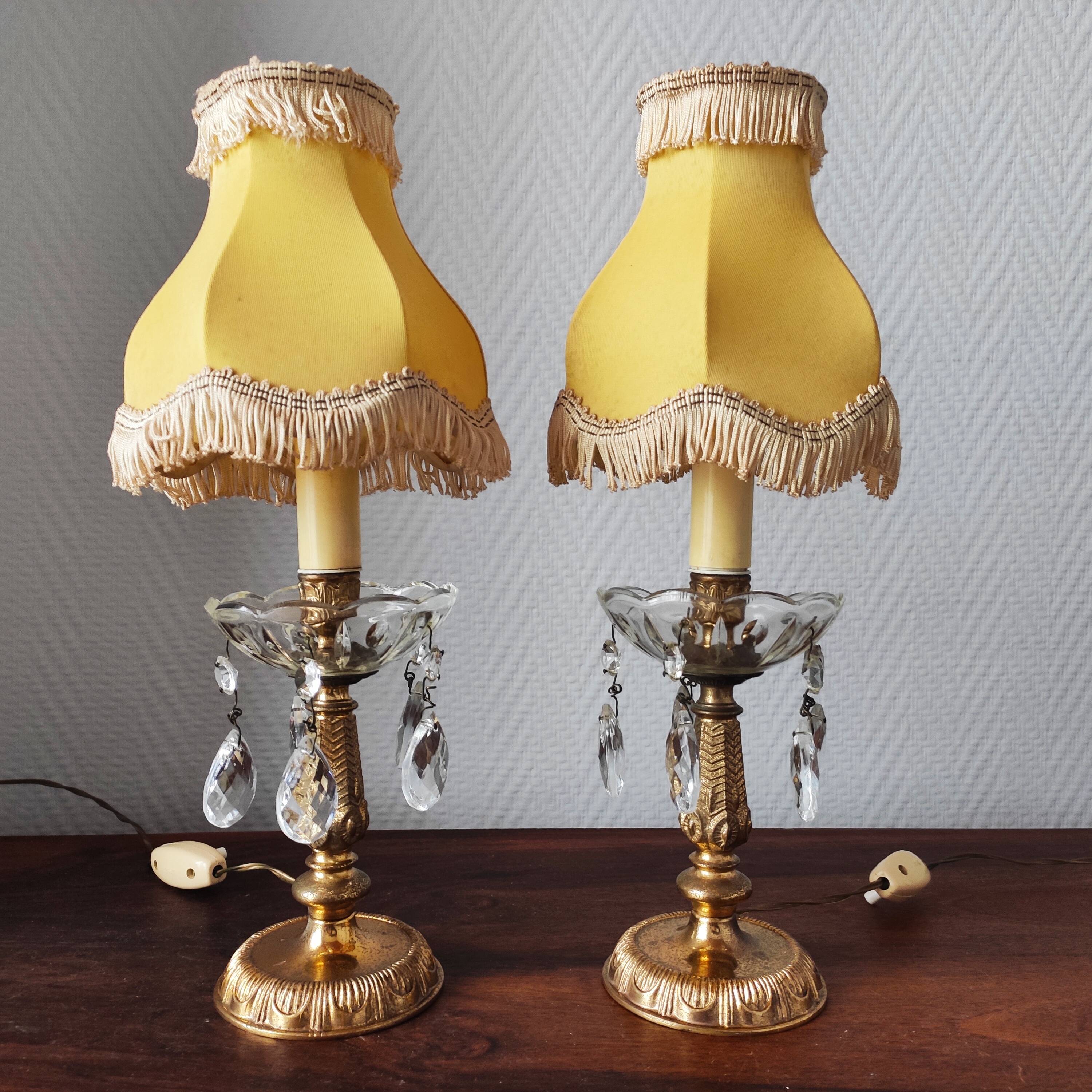 Paire de lampes classique vintage 1950