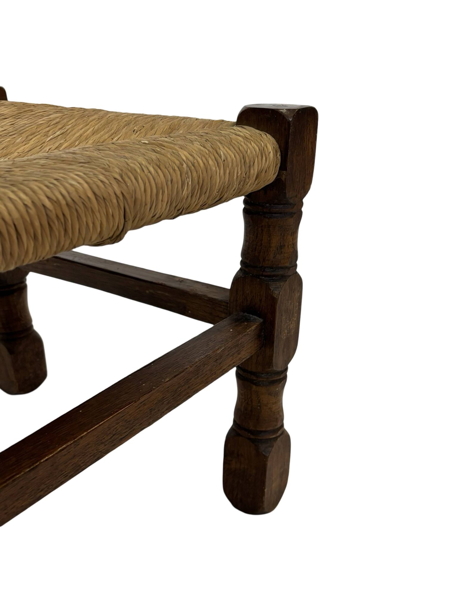 Tabouret vintage en rotin petit tabouret ottoman du milieu du siècle design années 60