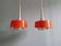 Pair of Scandinavian brushed aluminium pendants, 1960s