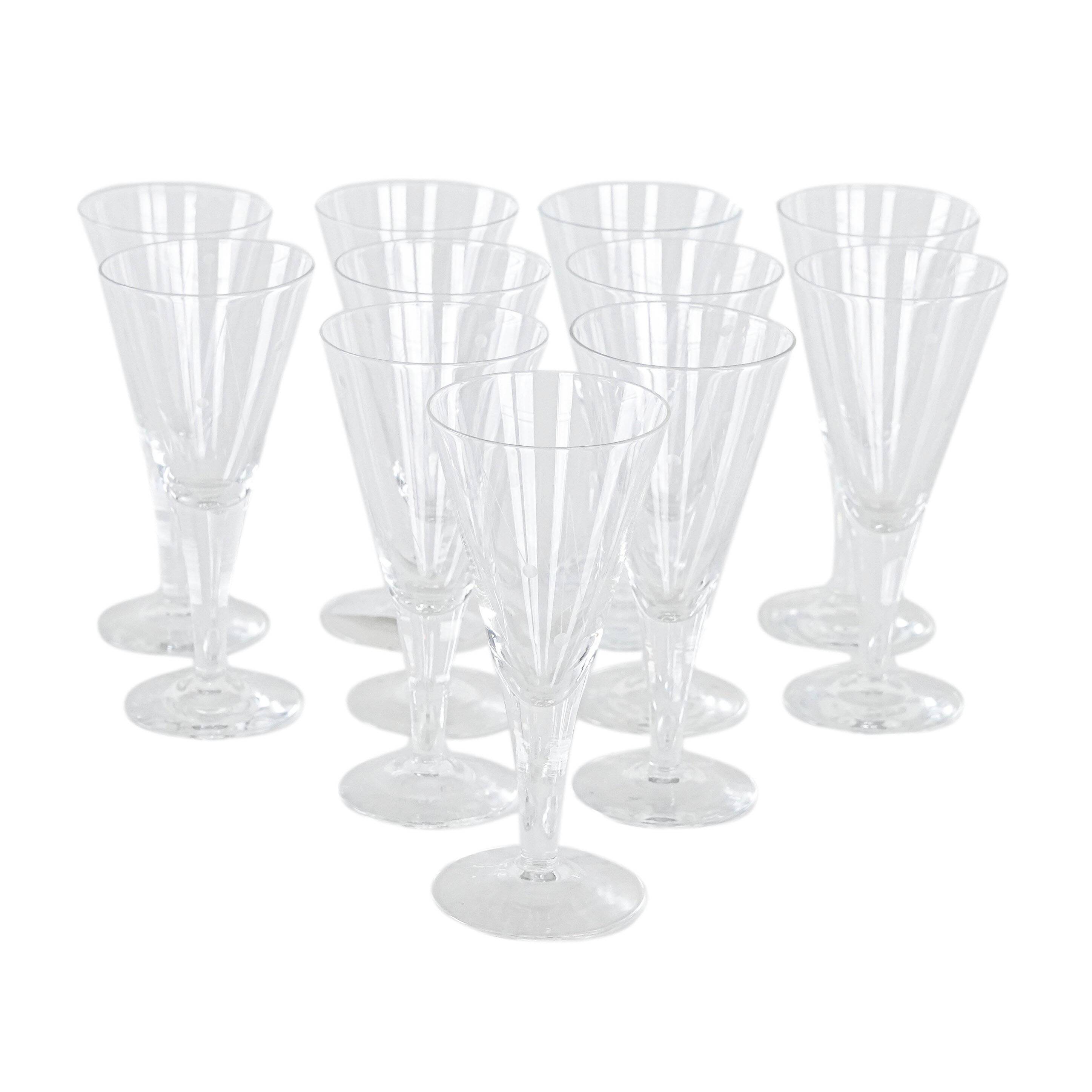 Set of crystal glasses, Danish design, 1970s, manufacturer: Denmark