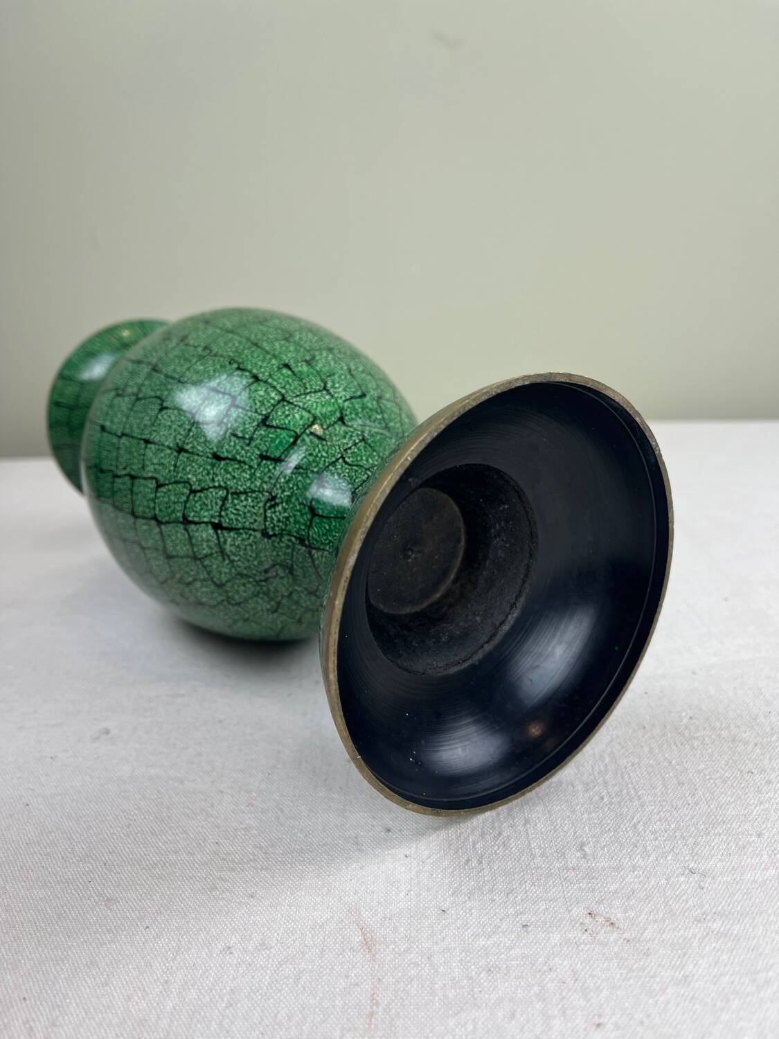 Decorated brass vase