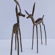 four vintage brass gazelle antelope sculptures