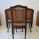 Ensemble de 6 chaises de salle à manger antiques en style Louis XV avec dossier en osier provençal.