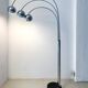 Sculptural Space Age Arco Floor Lamp, Chrome Metal, Three Lights, Reggiani