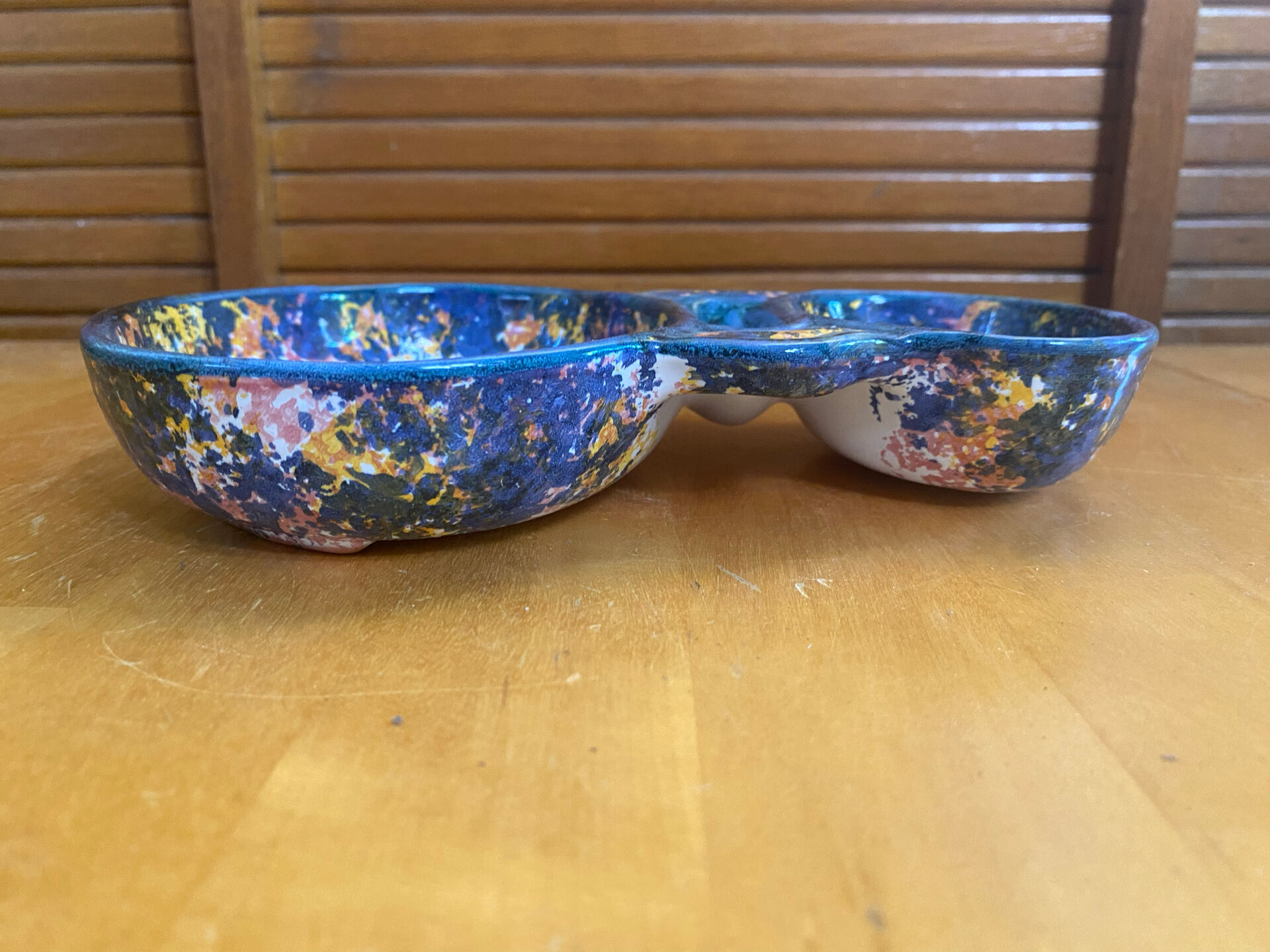 Mendiant Style Apéro Plate MORVAN Polychrome Ceramic Vintage #E131