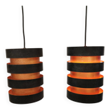 Two very rare Eiffel Hanging Lamps designed by Jo Hammerborg in 1966 for Fog & Mørup, Denmark