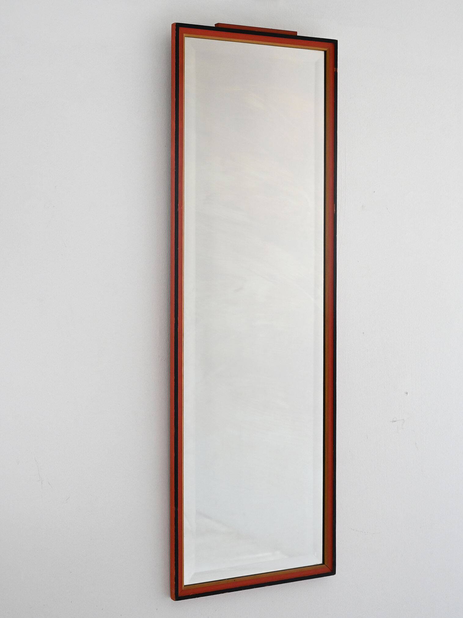 1930s Scandinavian Deco Painted Wood Mirror