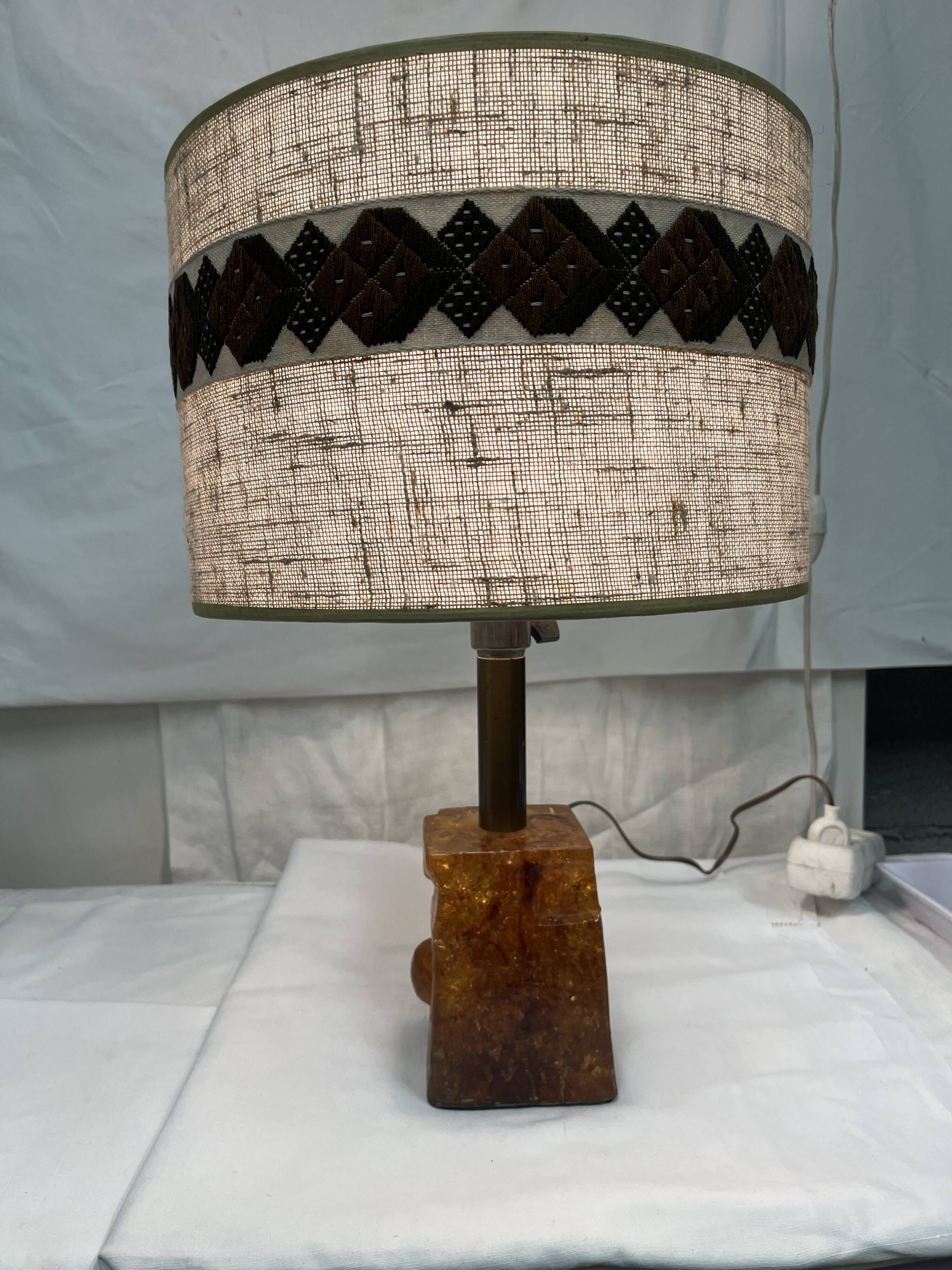 vintage fractal resin lamp 60s/70s