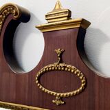 Wall Mirror with Ebonized Beech Frame and Cast Brass Details, Italy