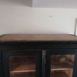 Parisian glazed wardrobe, Vintage painted showcase library