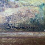 Oil on canvas: Lake landscape