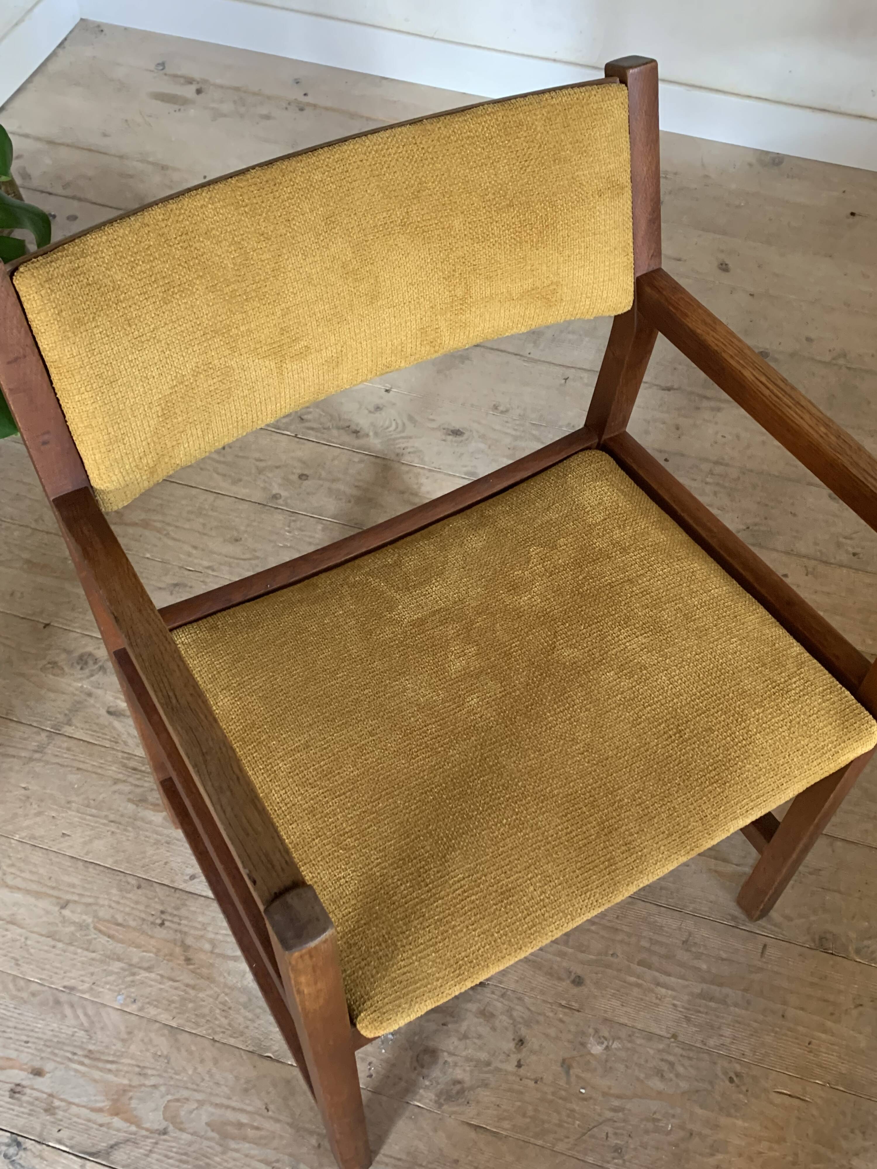 Vintage Danish armchair by Borge Mogensen yellow velvet