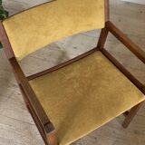 Vintage Danish armchair by Borge Mogensen yellow velvet