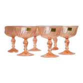 Set of 6 Luminarc Rosaline glasses - apricot-coloured martini glasses - original packaging - classic design from France in the 1970s.