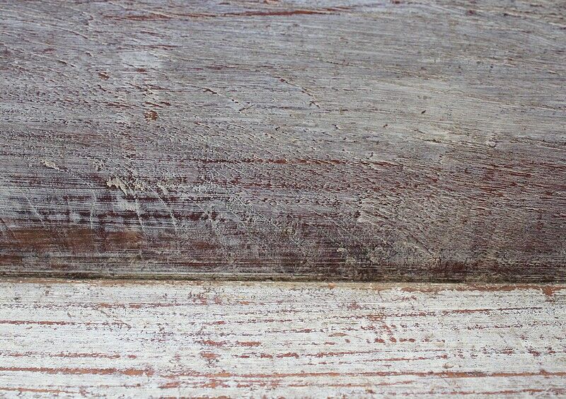 Massive ash chest and iron handles - mid-19th century