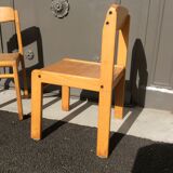Kindergarten chair vintage metal wood, 70s