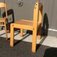 Chaise enfant maternelle vintage métal bois, années 70