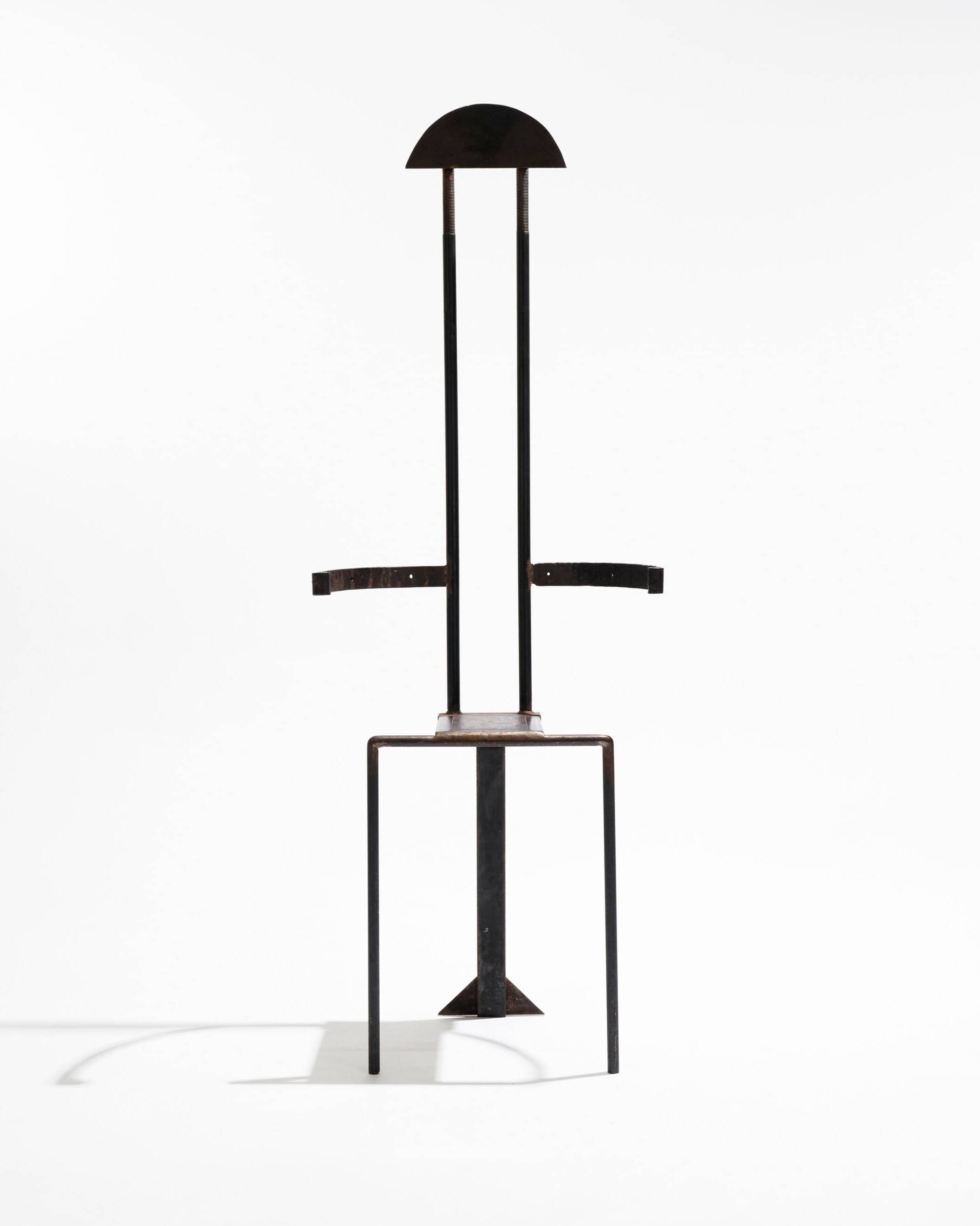 Sculptural steel chair, 1980s