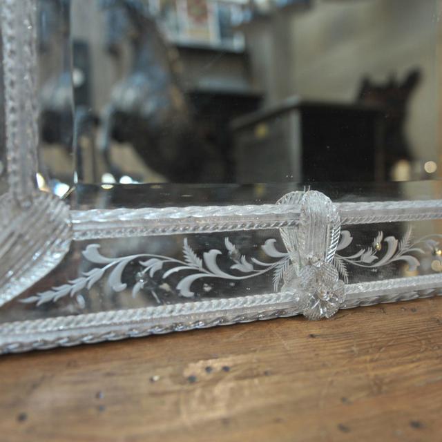 Old murano white glass mirror circa 1900