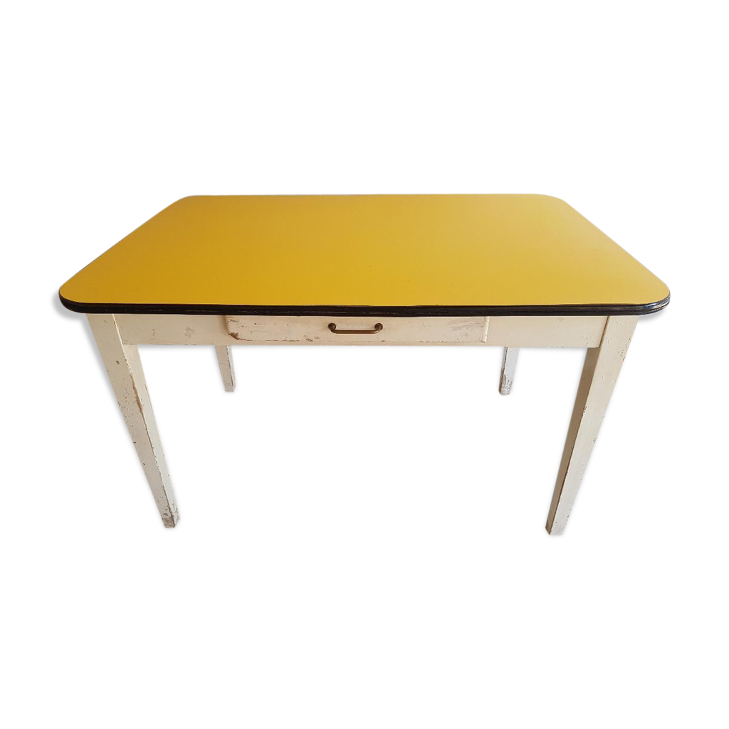 Table de cuisine des années 60 en bois et formica Selency