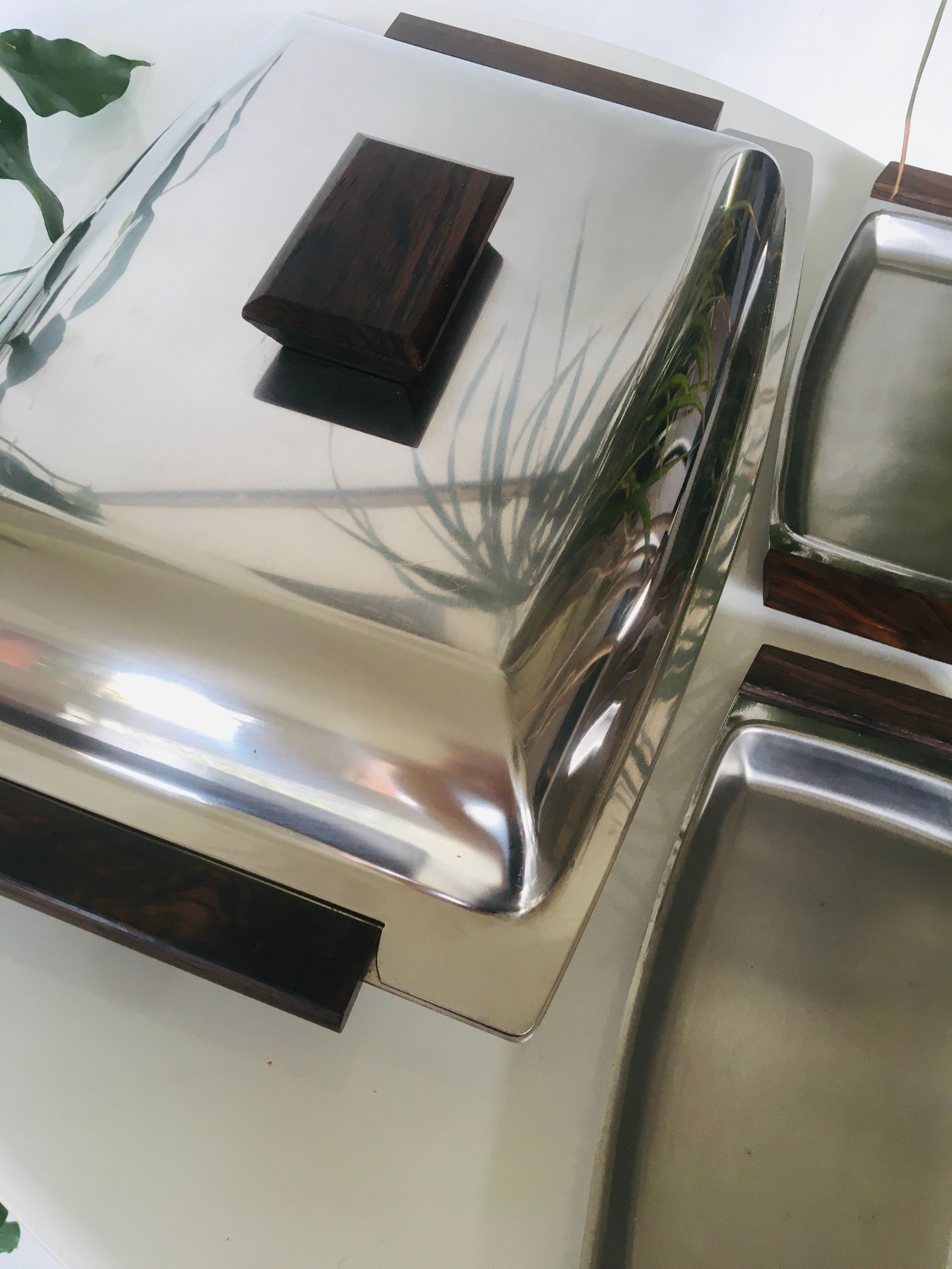 Lundtofte Denmark service set in stainless steel and rosewood