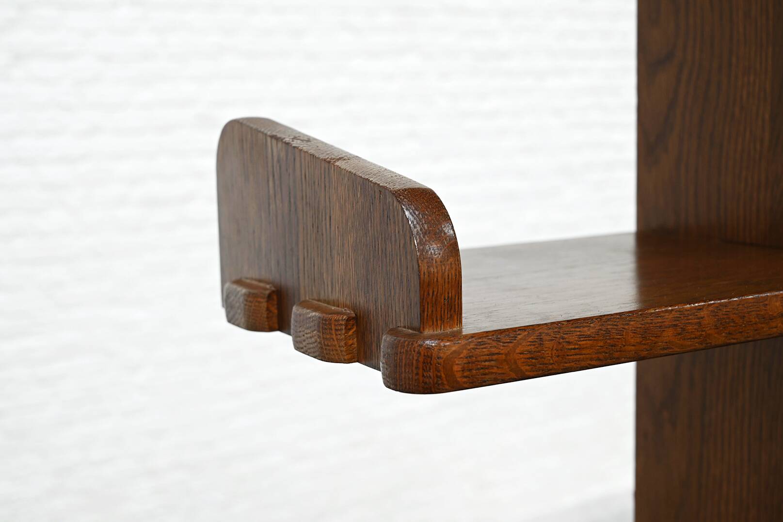 Brutalist Oak Asymmetrical Shelving Unit or Bookcase, 1970s