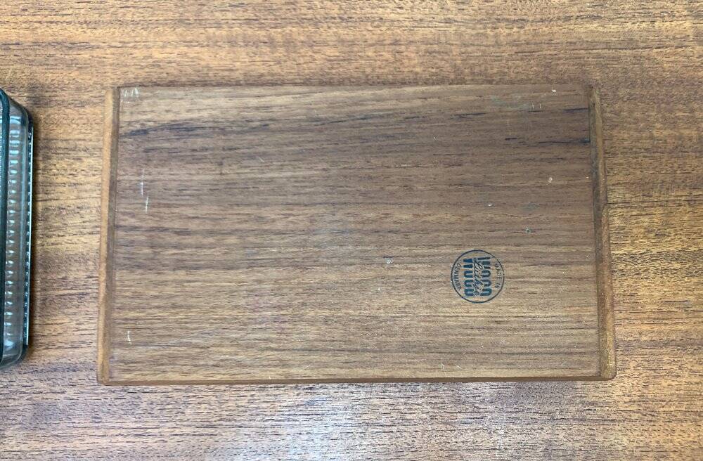 Plateau danois en teck du milieu du siècle avec verres de Lüthje Wood, lot de 3