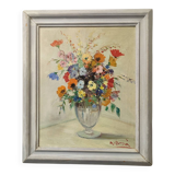 Tableau bouquet de fleurs signé armando buso