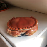 Earthenware crab box signed Michel Caugant