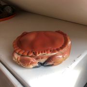 Boîte crabe en faïence signée Michel Caugant