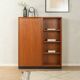 Commode classique des années 1960, placage en teck, dessus en HPL noir.