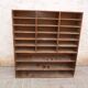 Sorting wood locker cabinet with Vintage labels