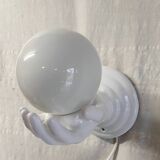 Ceramic and opaline wall lamp - 70's