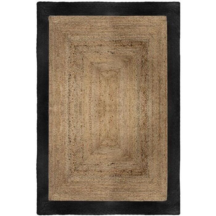 Carpet jute and cotton beige and black 120x170 cm