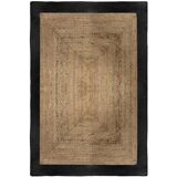 Tapis jute et coton beige et noir 120x170 cm