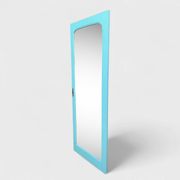 Beveled mirror on turquoise Parisian door